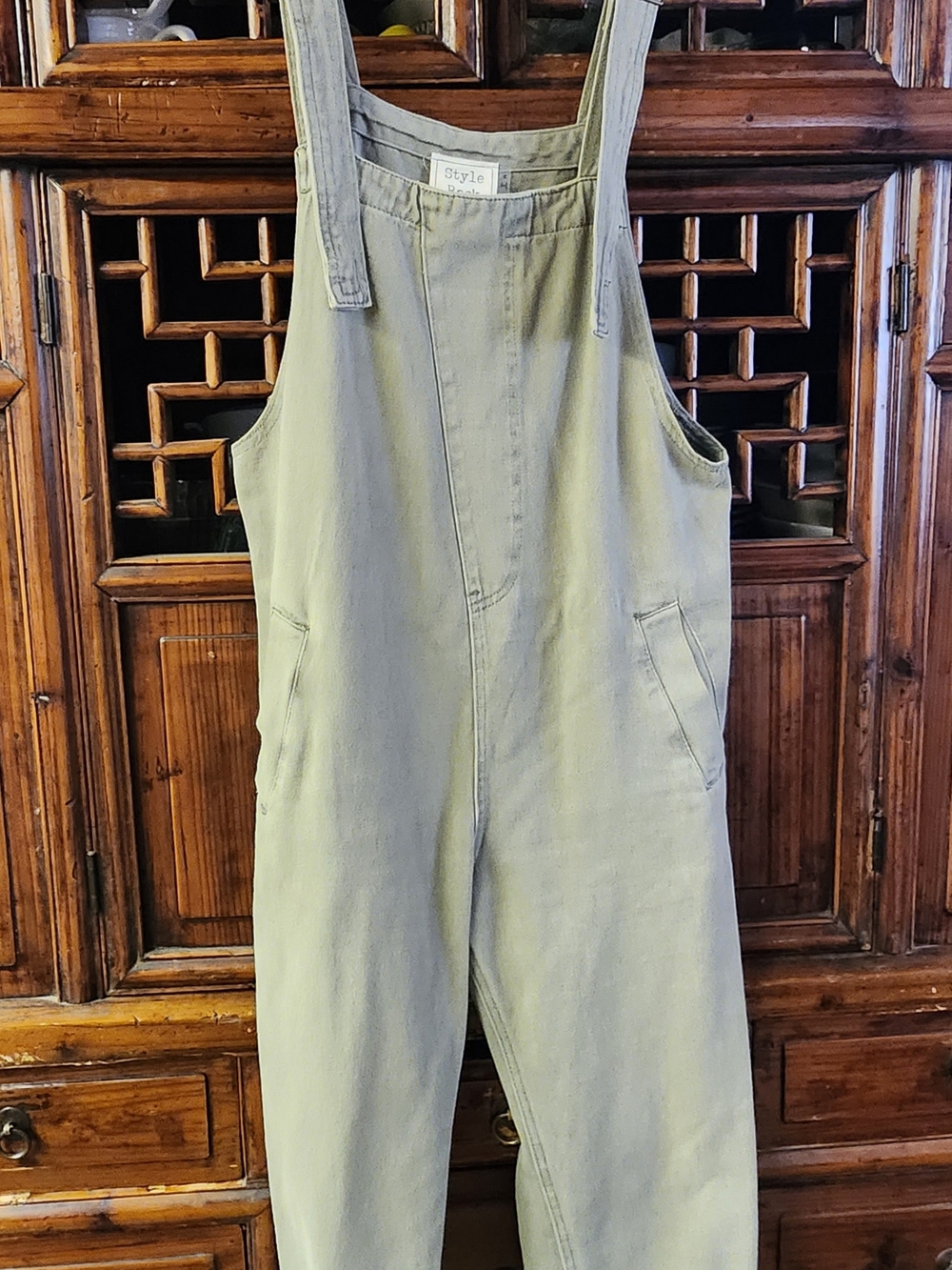 Style Rack Olive Green Utility Overalls